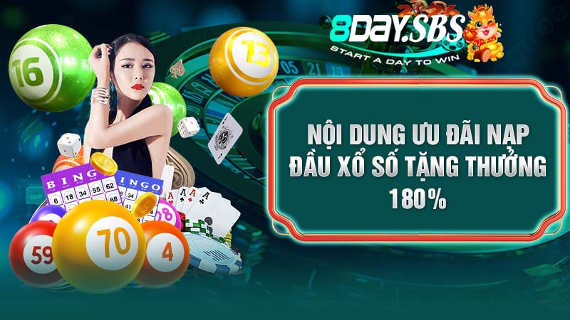 Nội dung ưu đãi nạp đầu xổ số tặng thưởng 180%
